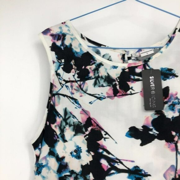 NWT Jacqueline Dr Yong white Floral fantasy  Watercolor tank top 36 - Picture 3 of 13